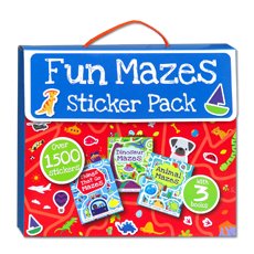 Fun Mazes Sticker Pack with 3 Books and Over 1500 Stickers 